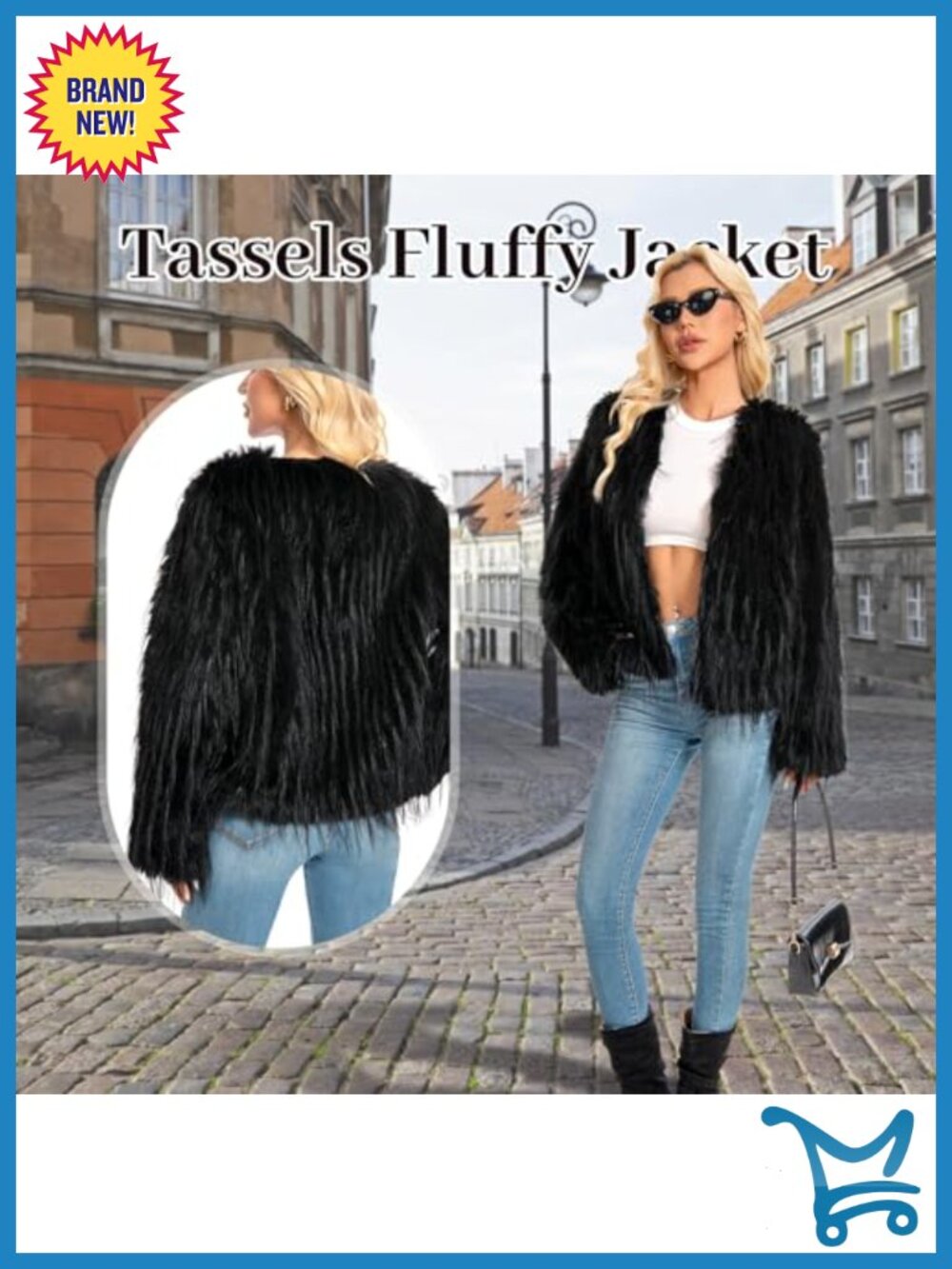 Faux Fur Coat for Women Plus Size Fluffy Jacket Long Sleeve Winter Outerwear - Picture 4 of 5